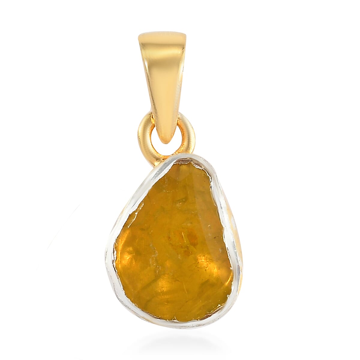 Artisan Crafted 0.5 Ct. Polki Diamond Pendant in Gold Plated Sterling Silver 6708270 0