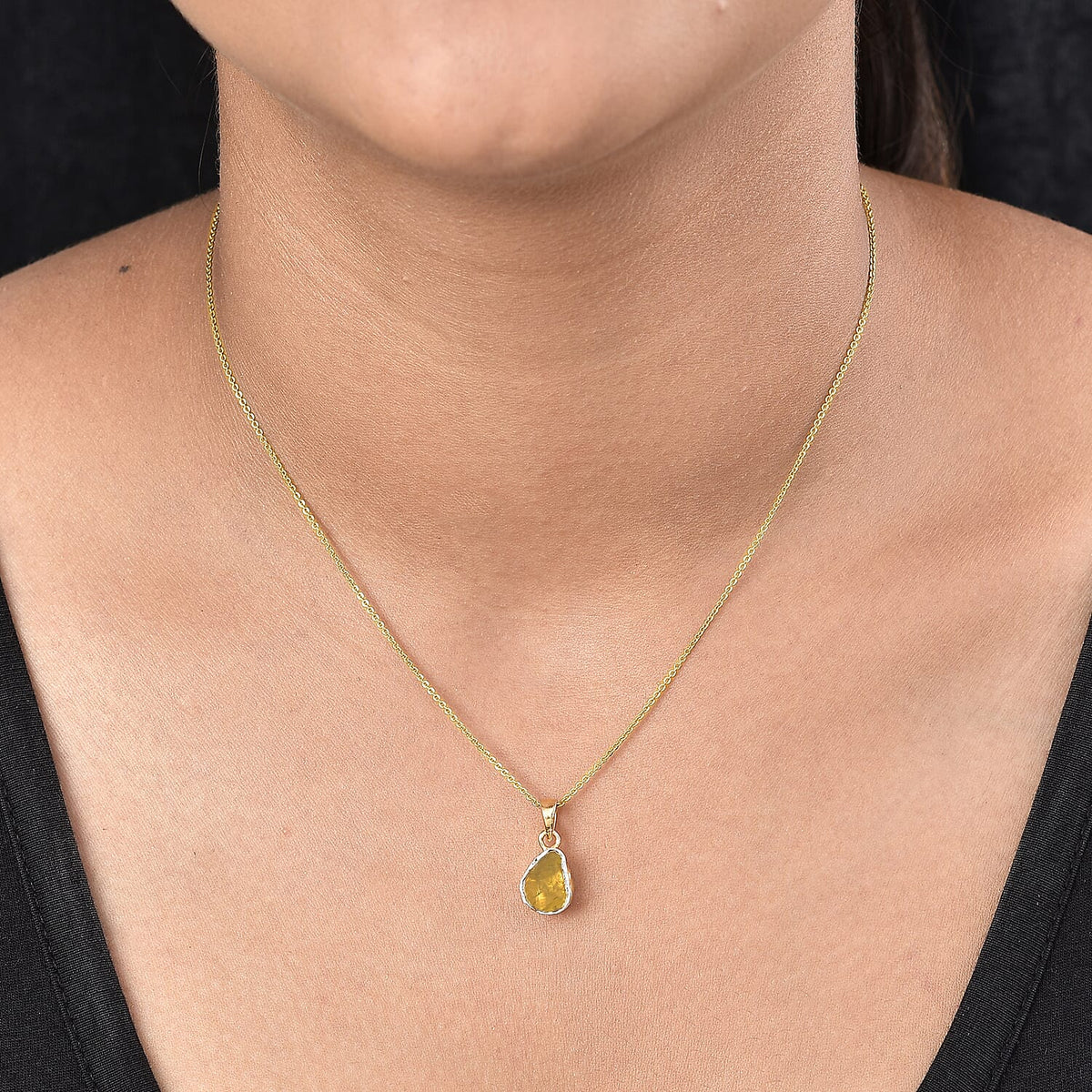 Artisan Crafted 0.5 Ct. Polki Diamond Pendant in Gold Plated Sterling Silver 6708270 2