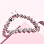 Artisan Crafted Polki Diamond Bracelet (Size - 8) in Platinum Overlay Sterling Silver 1.50 Ct, Silver Wt. 13.73 Gms