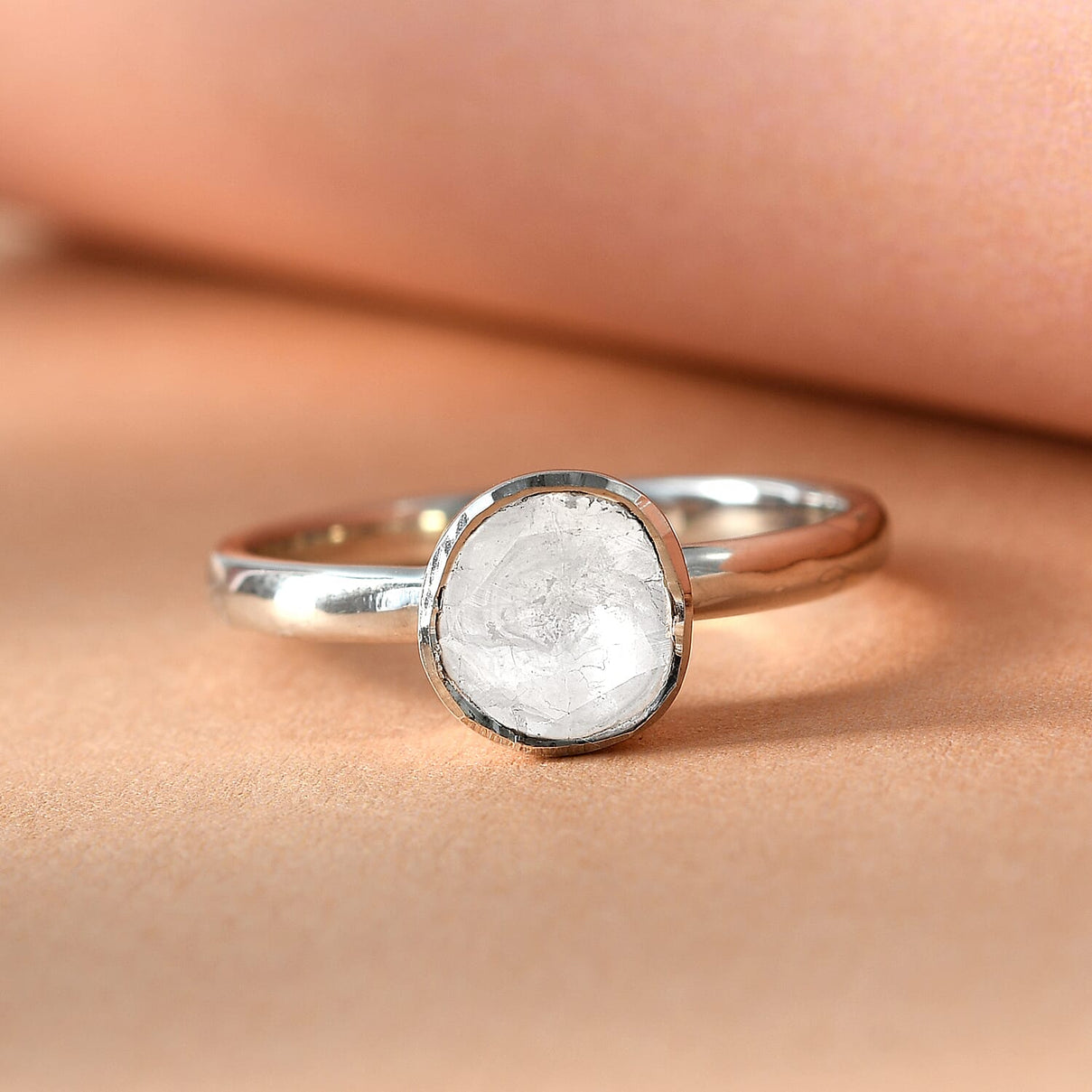 Artisan Crafted Polki Diamond Ring in Platinum Overlay Sterling Silver 0.25 Ct 8922020 2