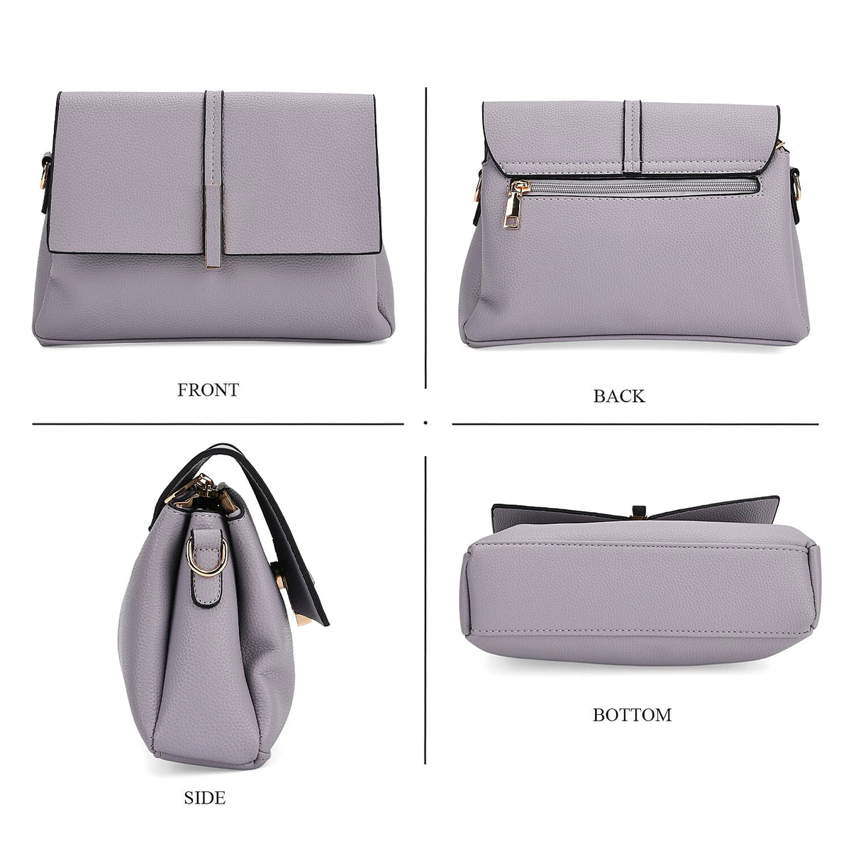 Artisan Crossbody Sling Bag with Geometric Pattern Shoulder Strap - Lavender 8044920 4