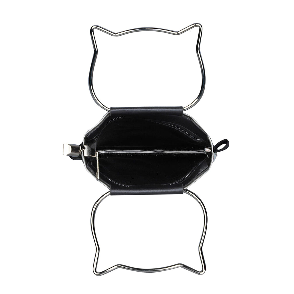 Stylish Flower Fairy Pattern Crossbody Bag with Cat-Shaped Handle Drop - Multi