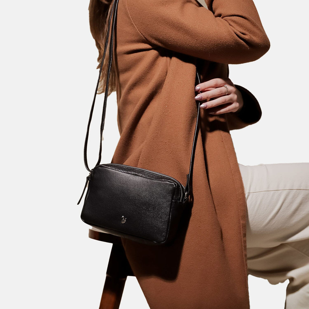 Assots London Avon Black Soft Nappa Full Grain Real Leather Crossbody Bag V32570921 1