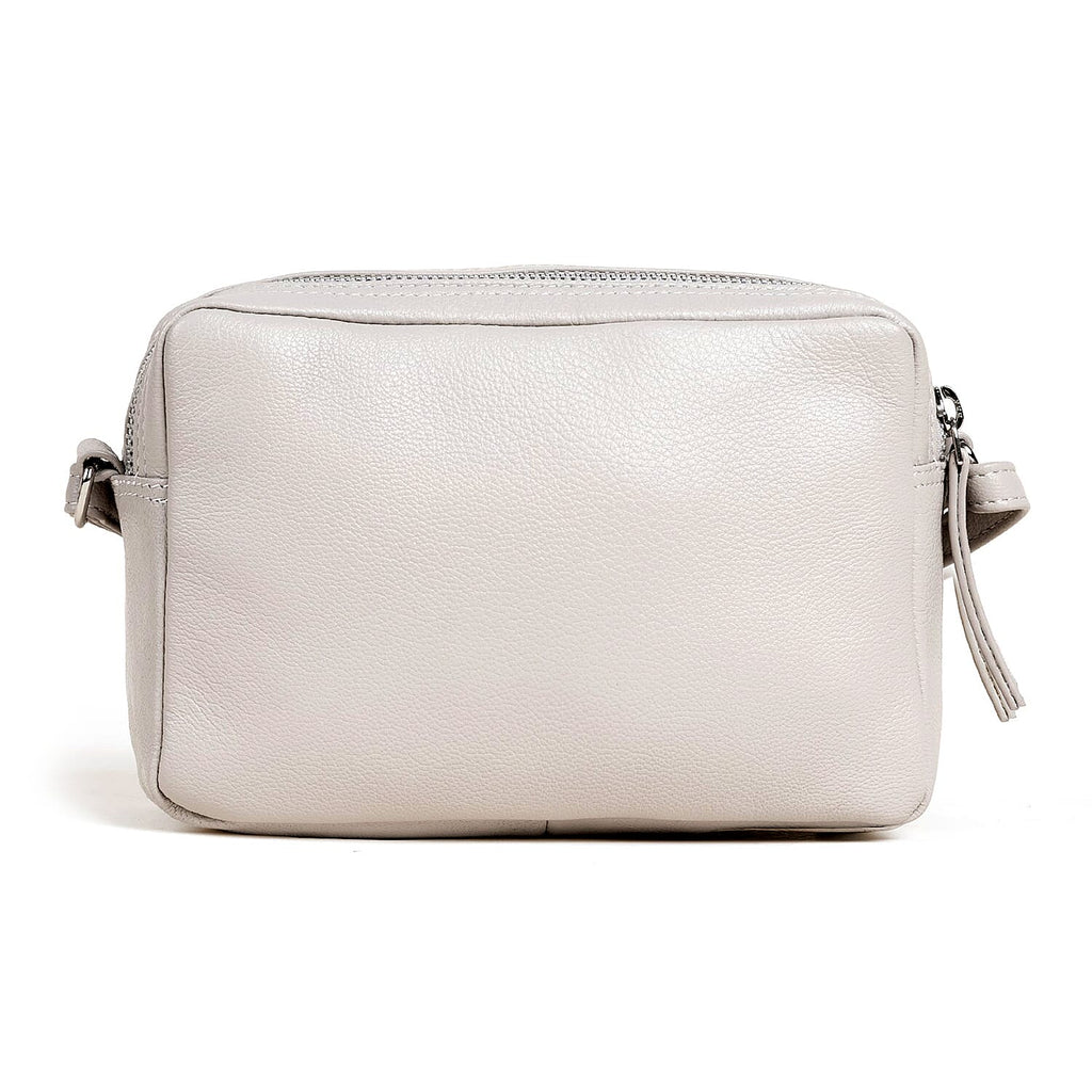 Assots London Avon Grey Soft Nappa Full Grain Real Leather Crossbody Bag