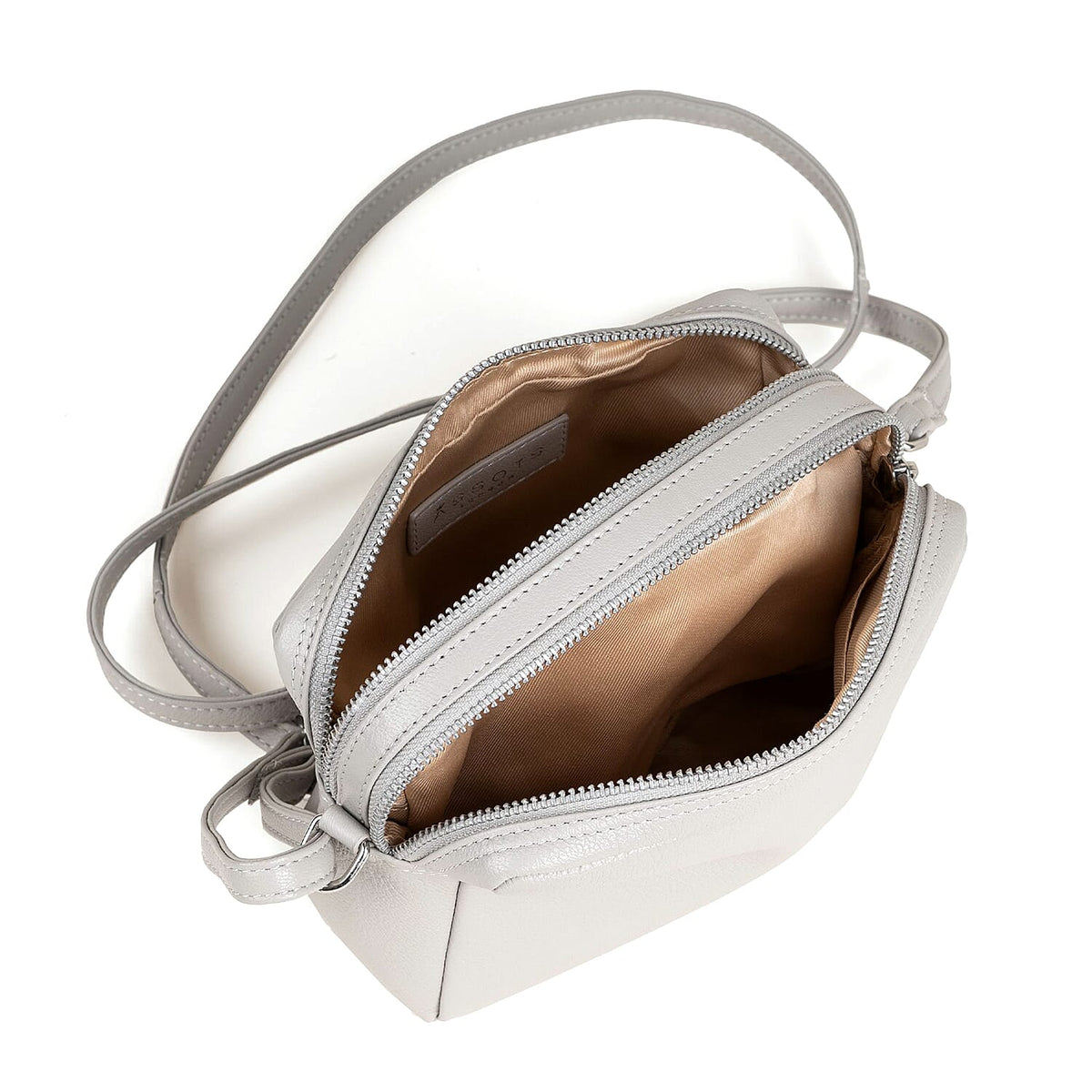 Assots London Avon Grey Soft Nappa Full Grain Real Leather Crossbody Bag V32527015 5