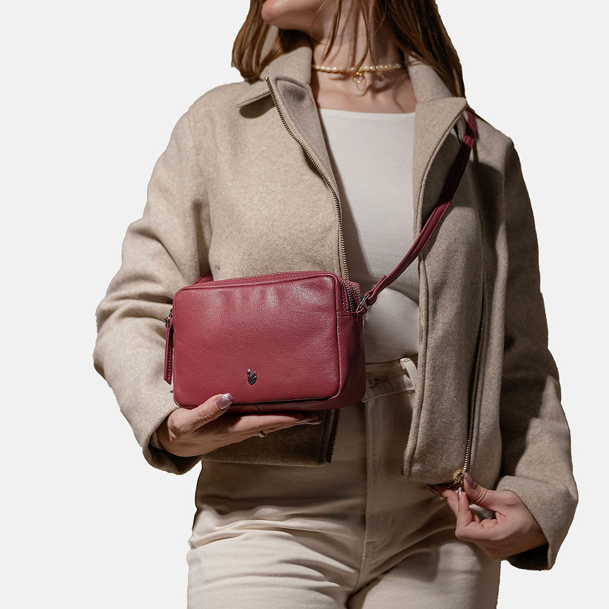 Assots London Avon Pink Soft Nappa Full Grain Real Leather Crossbody Bag 8501576 1
