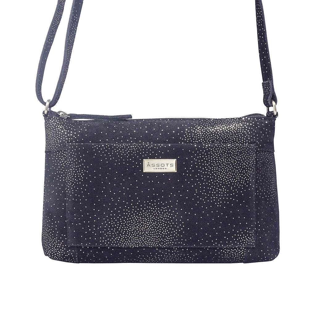 Assots London LIZ Genuine Leather Crossbody Bag (Size 27x15x5 cm) - Navy