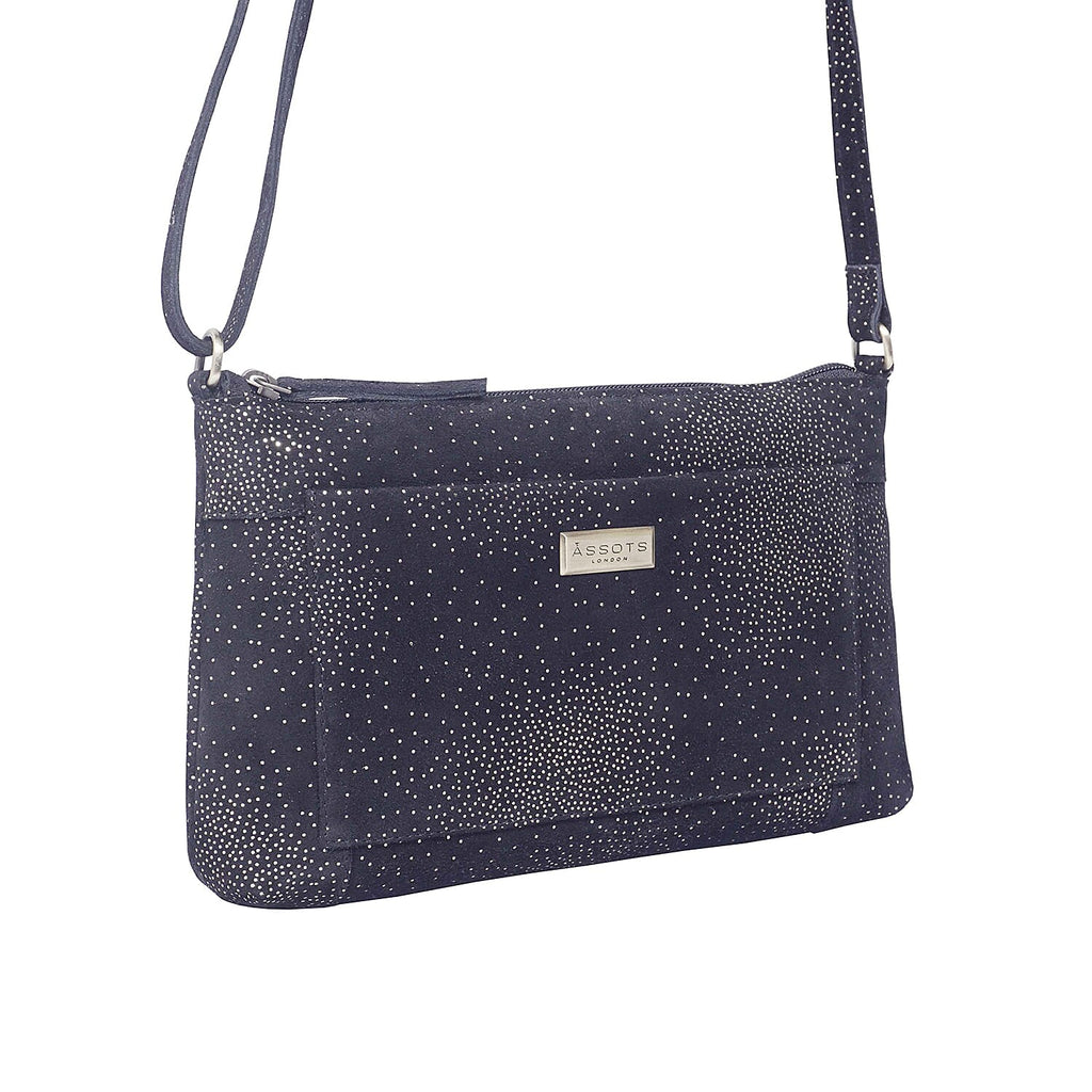 Assots London LIZ Genuine Leather Crossbody Bag (Size 27x15x5 cm) - Navy