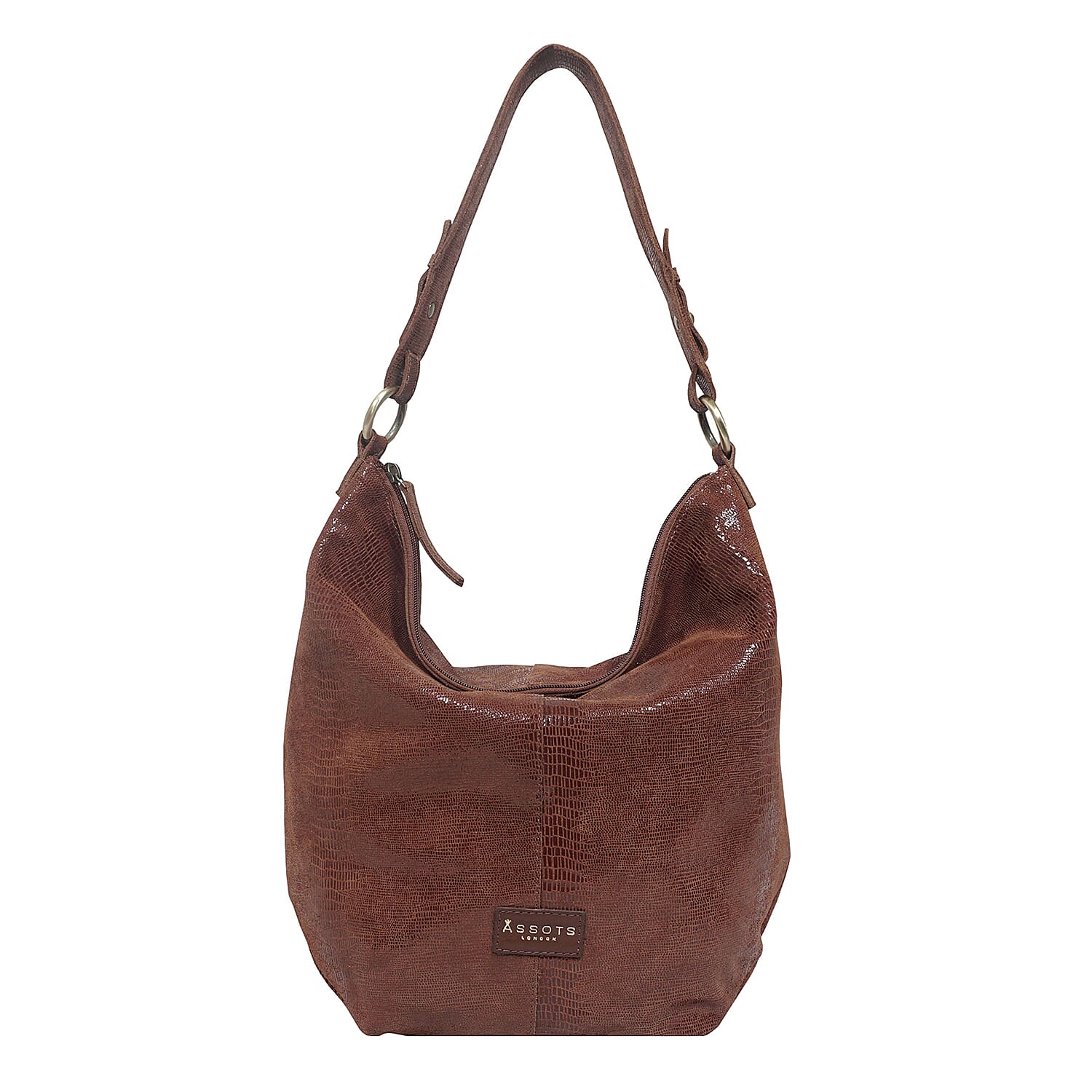 Assots London Genuine Leather Hilary Hobo Bag - Brown 7079182 0