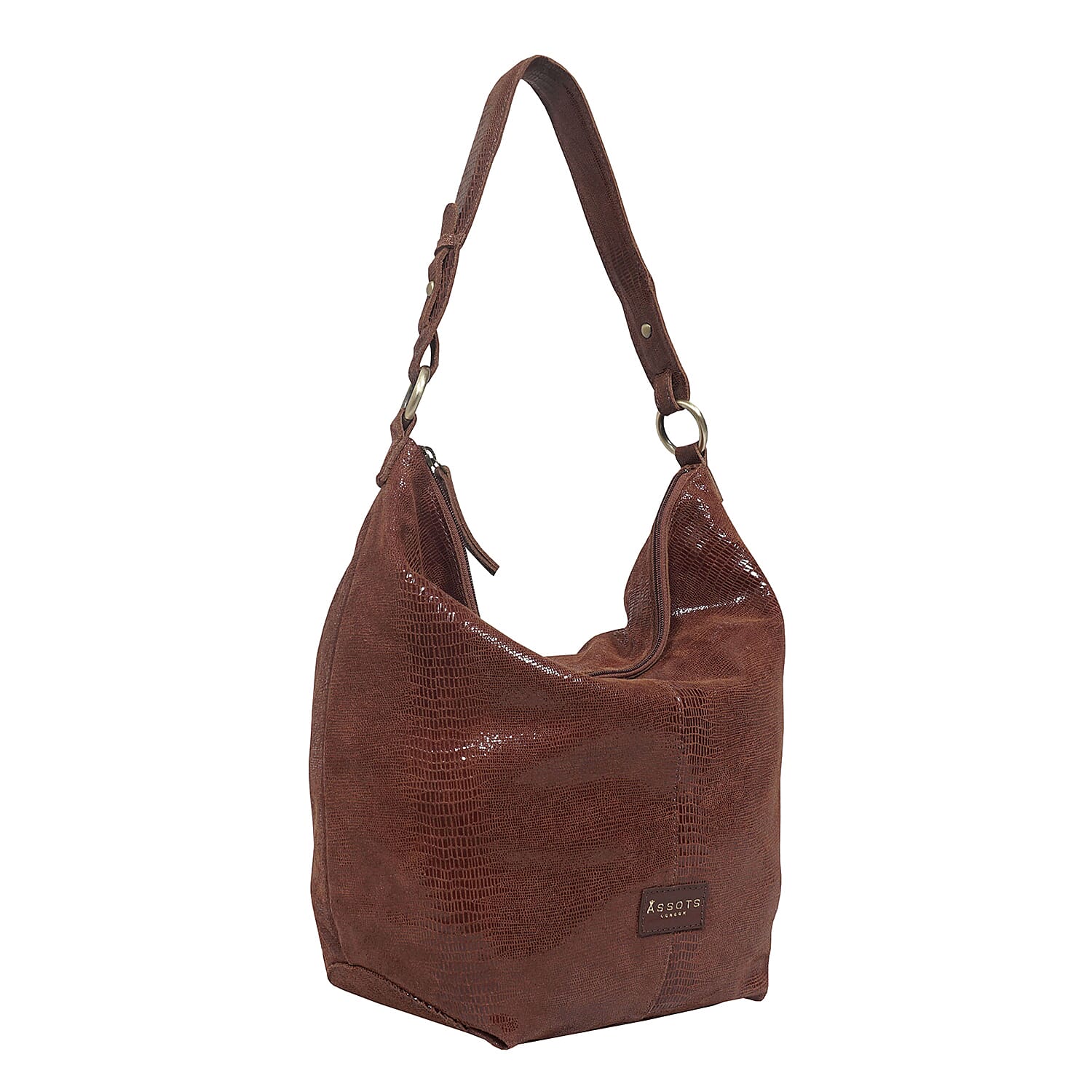 Assots London Genuine Leather Hilary Hobo Bag - Brown 7079182 2