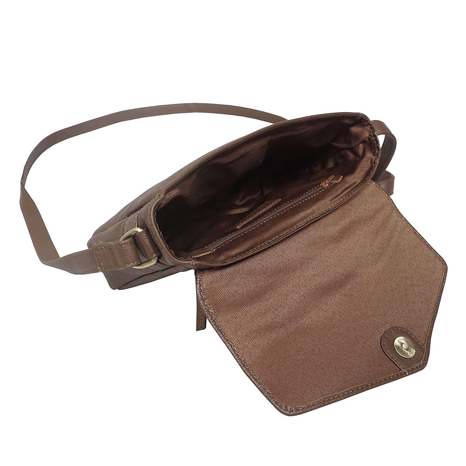 Assots London Genuine Leather Jessica Quilted Crossbody Bag - Brown 7077881 4