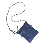 Assots London Janet 100% Genuine Leather Croc Pattern Crossbody Bag (Size 25x21 cm) - Blue