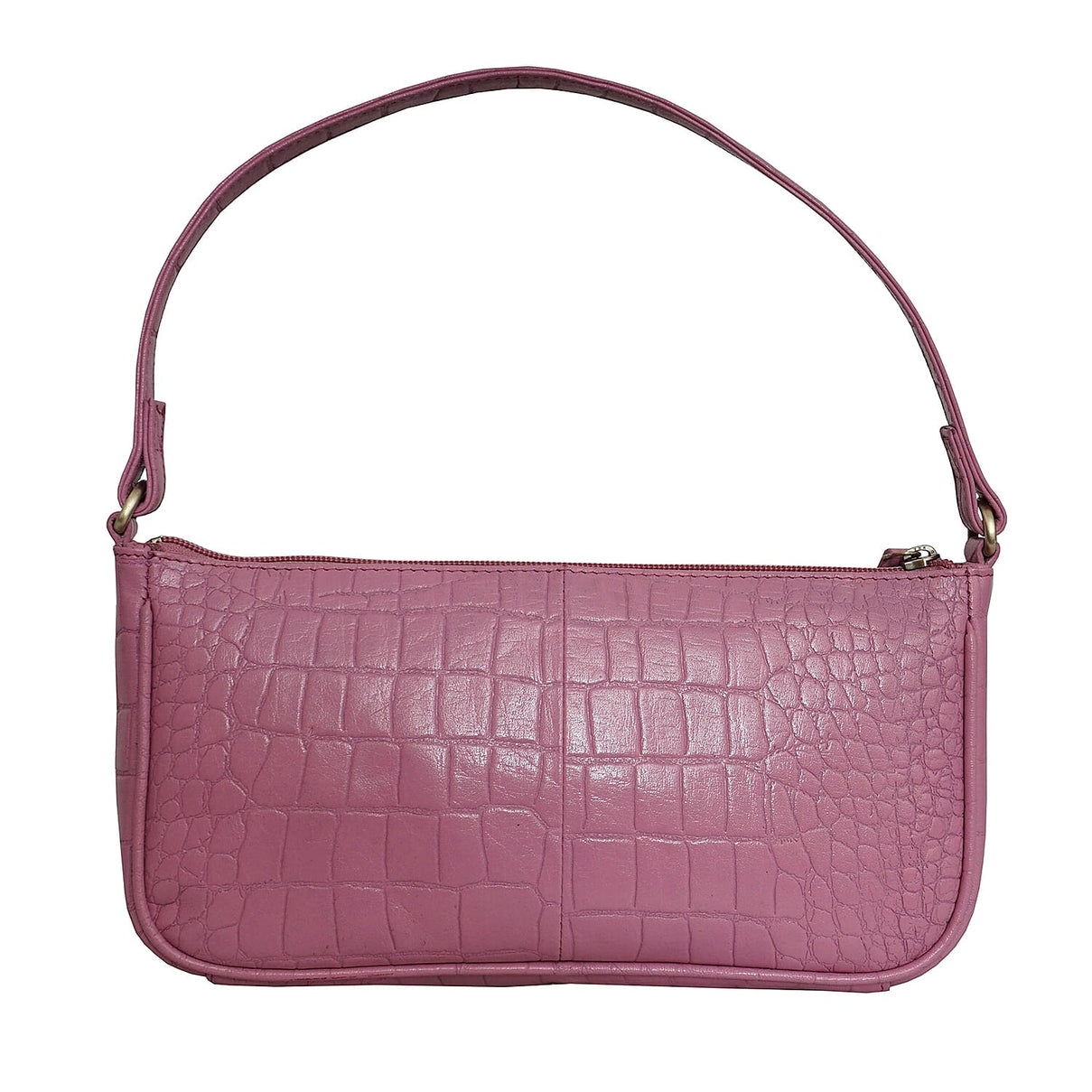 Assots London ZARA 100% Genuine Leather Croc Embossed Handbag - Pink 6067853 1