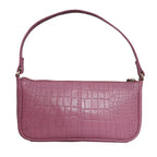ASSOTS LONDON Zara 100% Genuine Leather Croc Embossed Handbag - Pink
