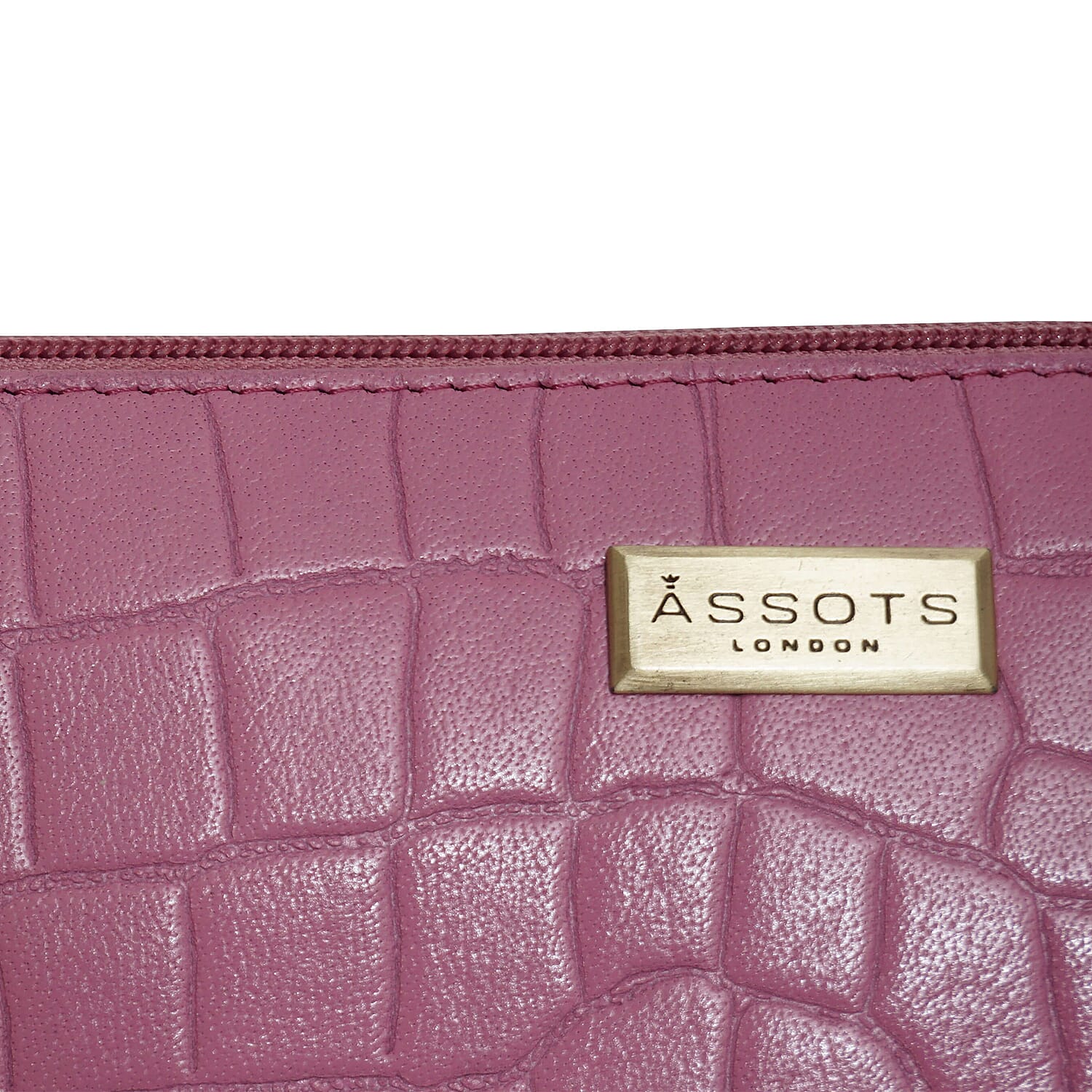 Assots London ZARA 100% Genuine Leather Croc Embossed Handbag - Pink 6067853 2