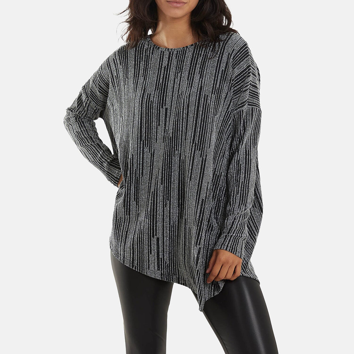 Asymmetric Batwing Lurex Lurex Top -S/M 7840214 1