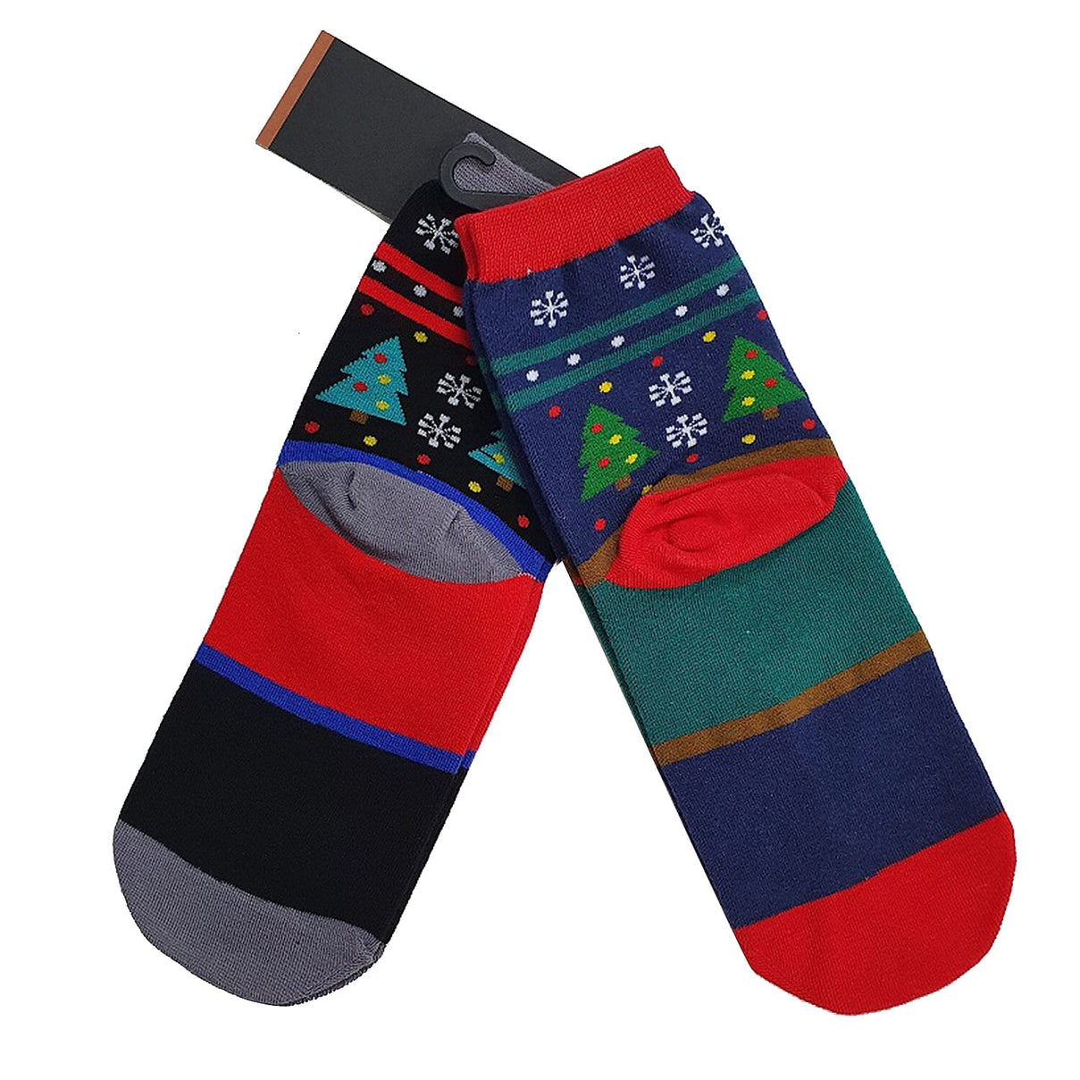 Auburn Pack of 2 Pairs of Novelty Christmas Aztec Socks - Red and Multi-Colour 6639724 3