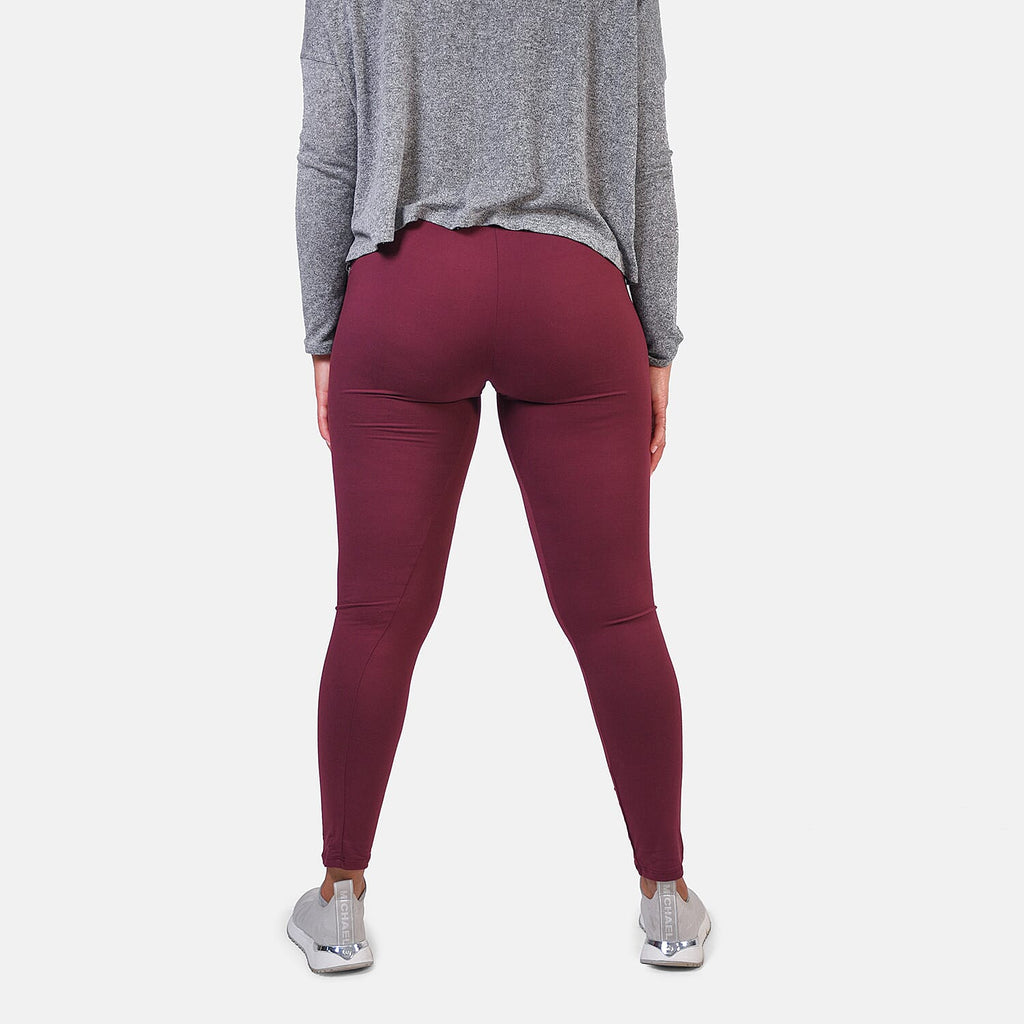 Aura Boutique Super Soft Leggings (Size L) - Wine