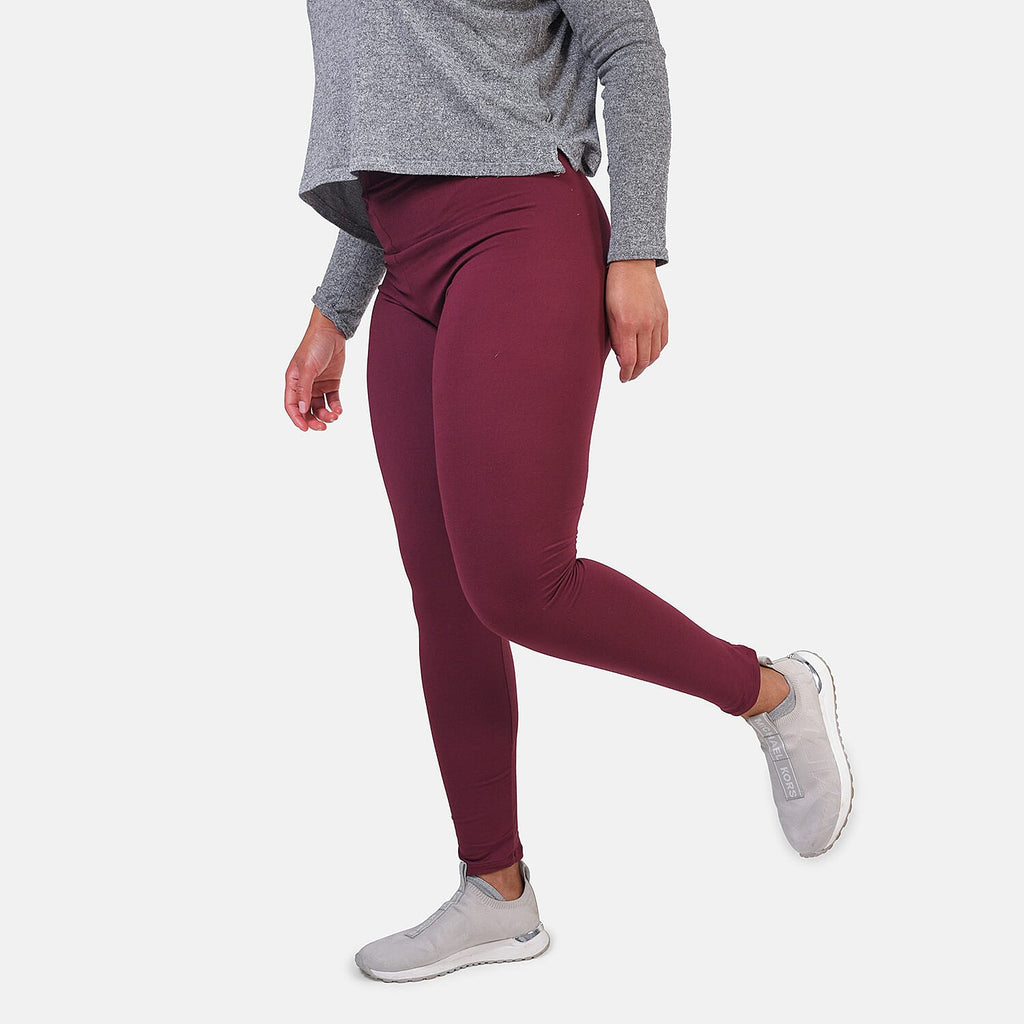 Aura Boutique Super Soft Leggings (Size L) - Wine