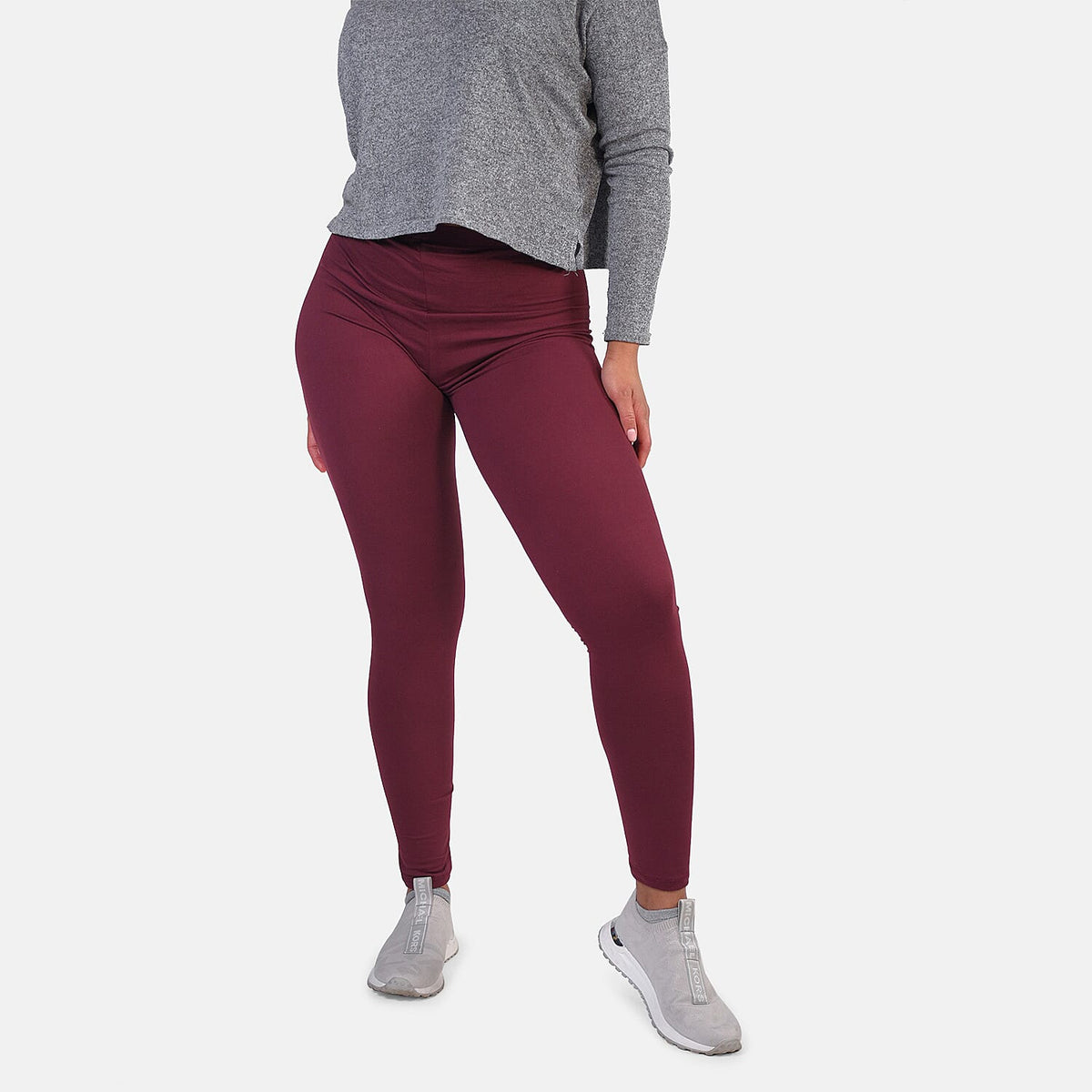 Aura Boutique Super Soft Leggings (Size L) - Wine 7386627 3
