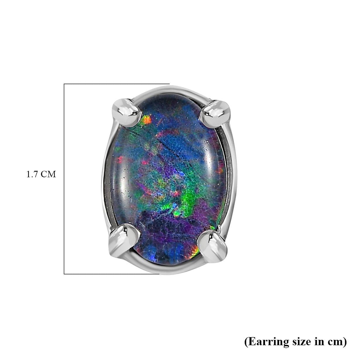 Australian Boulder Opal Triplet Stud Earrings in Platinum Plated Sterling Silver 8732561 5