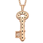 Fuchsia Crystal & White Crystal Necklace (Size - 20-2 Ext) in Yellow Gold Tone