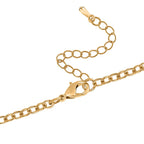 Fuchsia Crystal & White Crystal Necklace (Size - 20-2 Ext) in Yellow Gold Tone