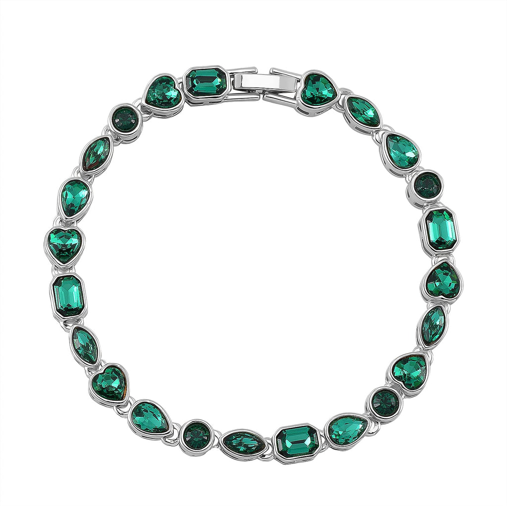 Austrian Green Crystal Bracelet (Size - 7.5)