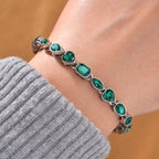 Austrian Green Crystal Bracelet (Size - 7.5)