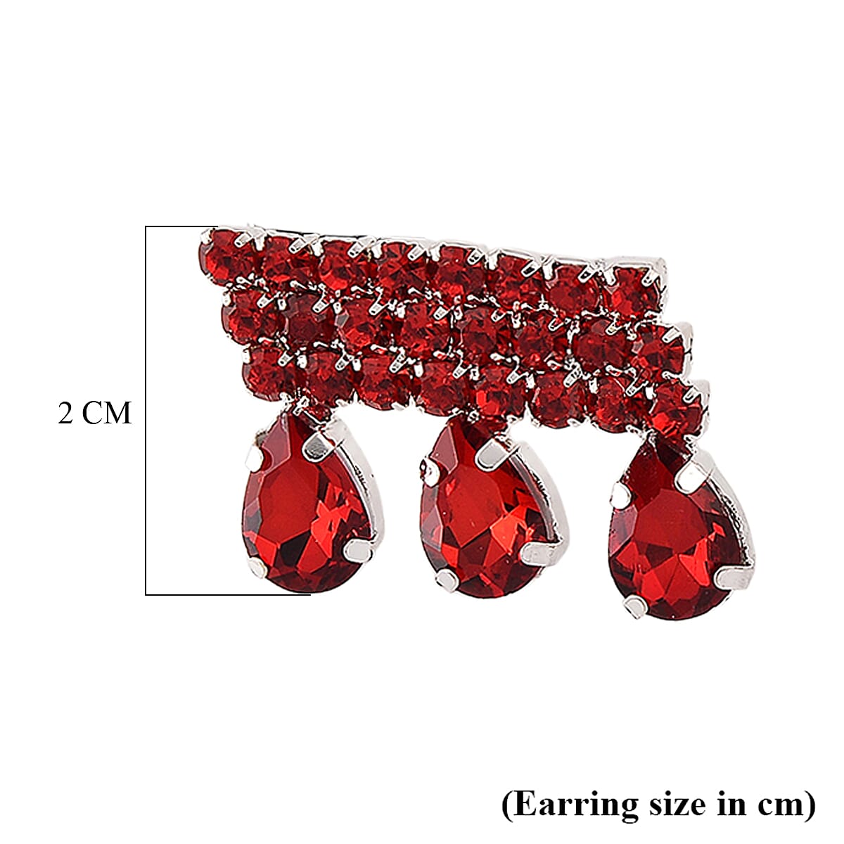 Australian Magic Red Crystal Earring with Push Back V32359392 5