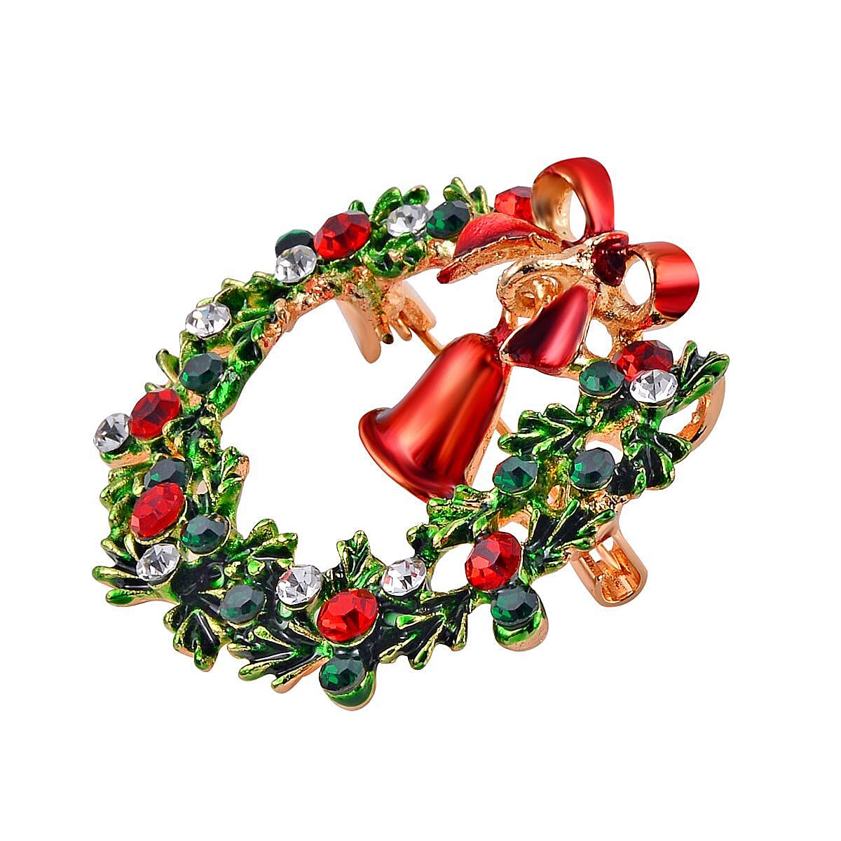 Australian Multi Colour Crystal Bell Wreath Brooch 7988063 6