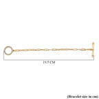 Designer Inspired - Paperclip Bracelet (Size - 7.5) with T-Bar Clasp in Yellow Plated