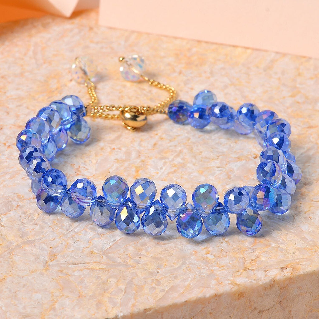 White Mystic Crystal & Blue Crystal Bracelet