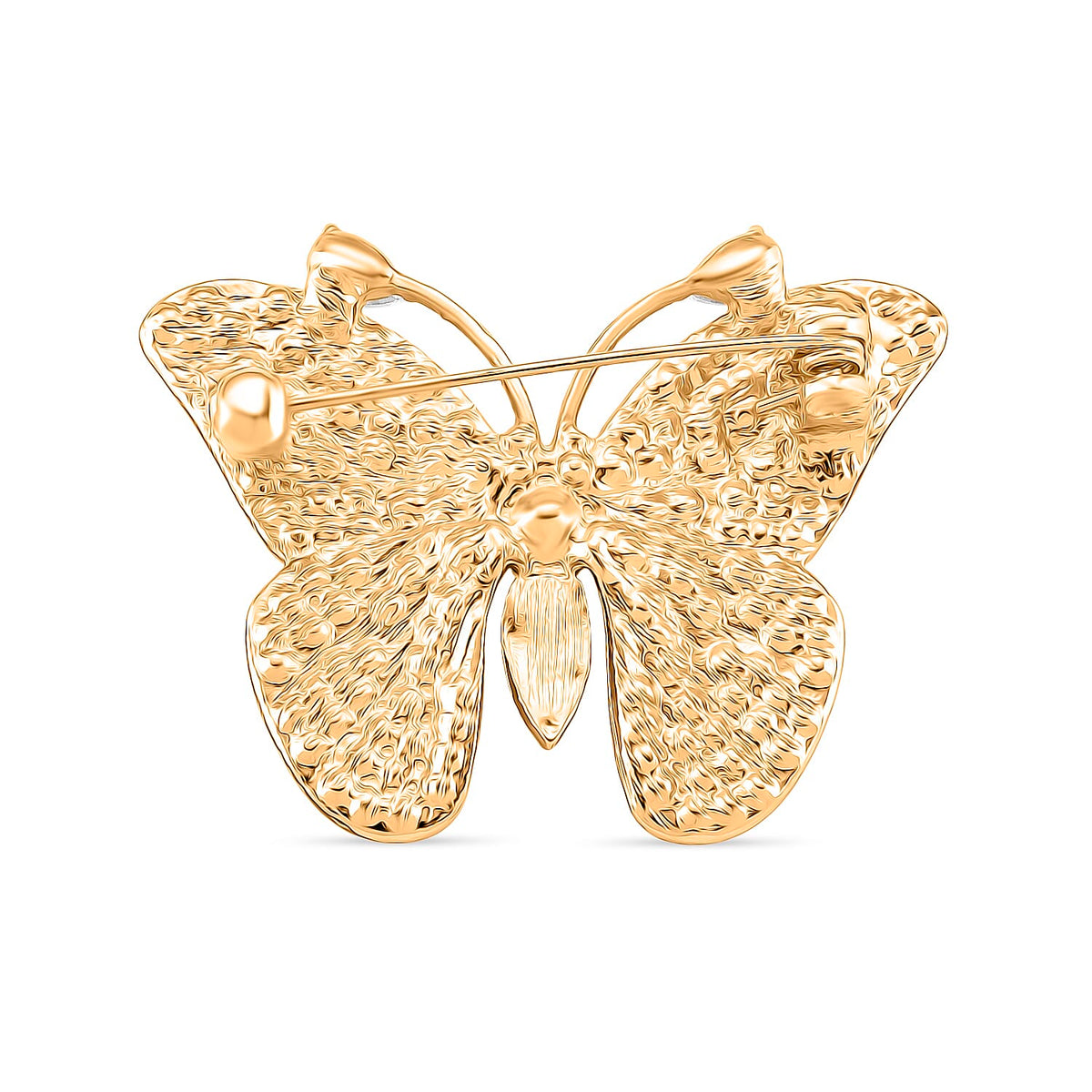 Austrian Black &amp; White Crystal Butterfly Brooch in Yellow Gold Colour Tone V32647958 4