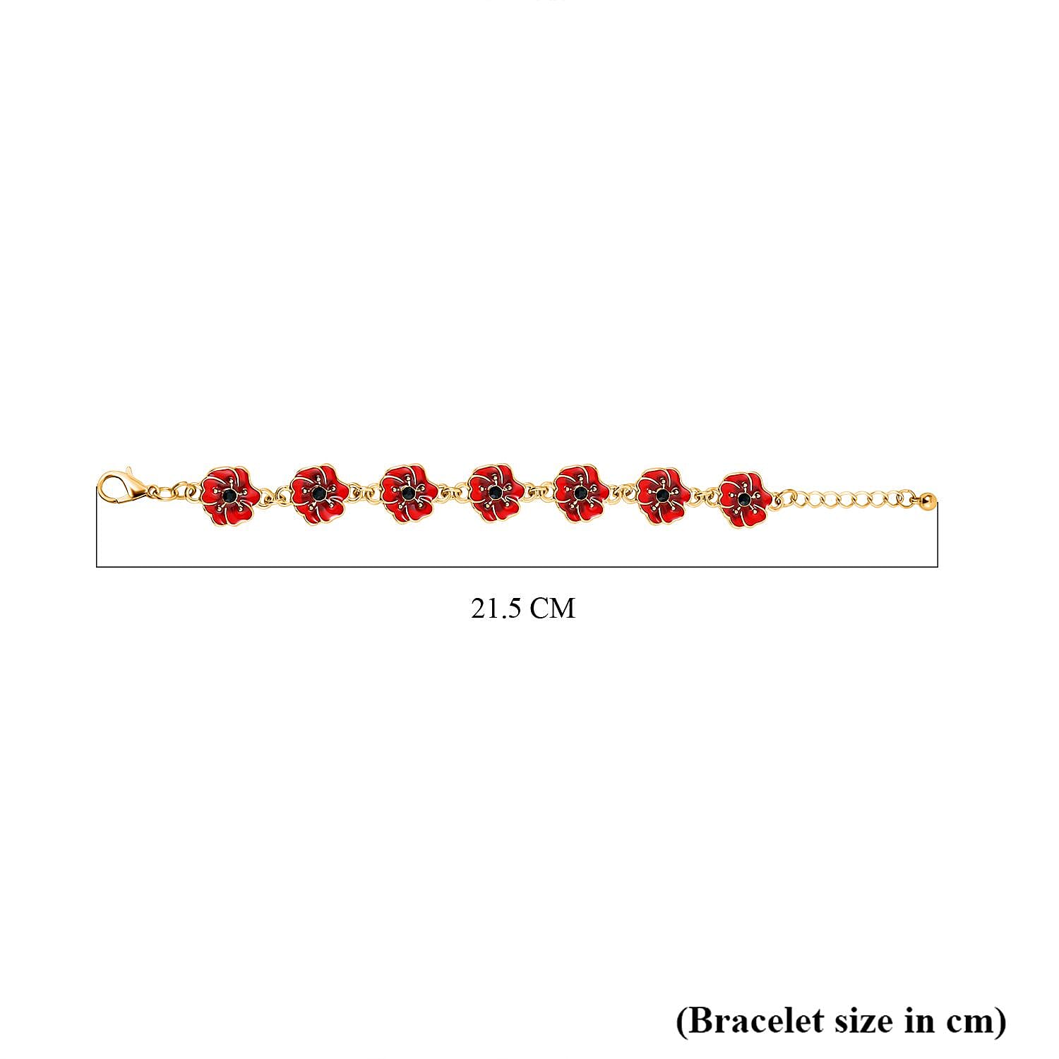 Austrian Black Crystal Bracelet (Size 7 - 1 Ext) in Yellow Gold Plated 8232447 5