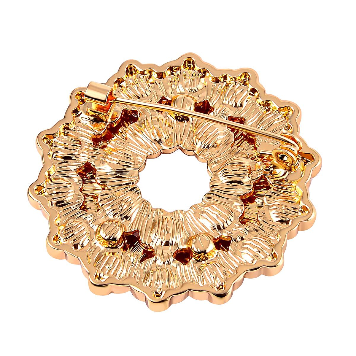 Austrian Black Crystal Brooch in Yellow Gold Plated 8232466 7