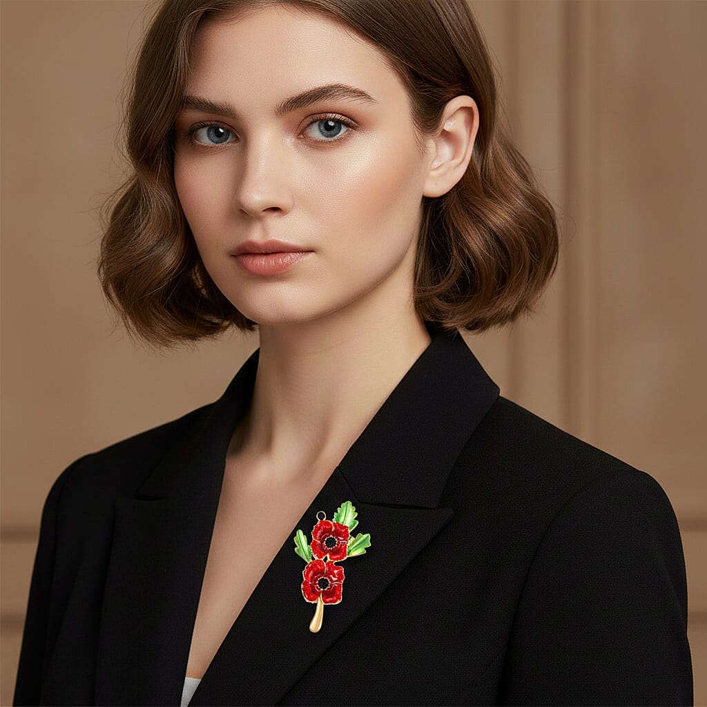 Austrian Black Crystal Brooch in Yellow Gold Plated 8232469 6