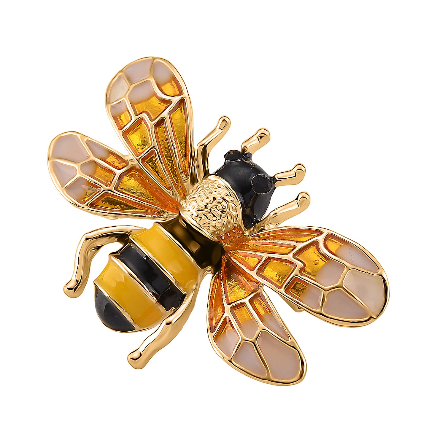 Austrian Black Crystal Brooch with Enamel in Yellow Gold Plated- Butterfly 8183232 3