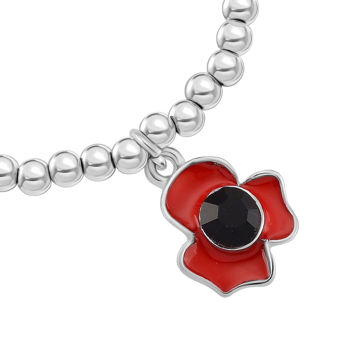 Austrian Black Crystal Bracelet (SIze 7.5 Stretchable) in Silver Tone 8232535 8