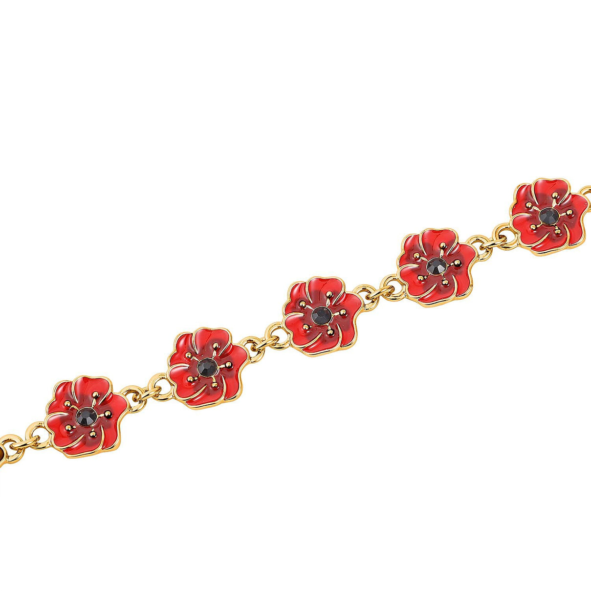 Austrian Black Crystal Bracelet (Size 7 - 1 Ext) in Yellow Gold Plated 8232447 8