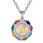 Simulated Multi Sapphire Pendant with Chain (Size 20 with 2 Inch )