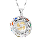 Simulated Multi Sapphire Pendant with Chain (Size 20 with 2 Inch )