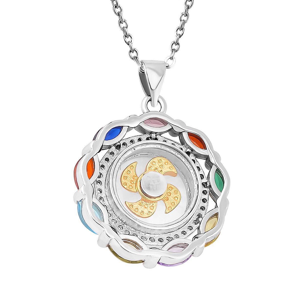 Simulated Multi Sapphire Pendant with Chain (Size 20 with 2 Inch ) 4127611 4