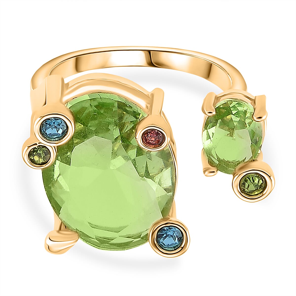 Austrian Multi Color Crystal Adjsutable Ring in Yellow Gold Tone 8271477 0