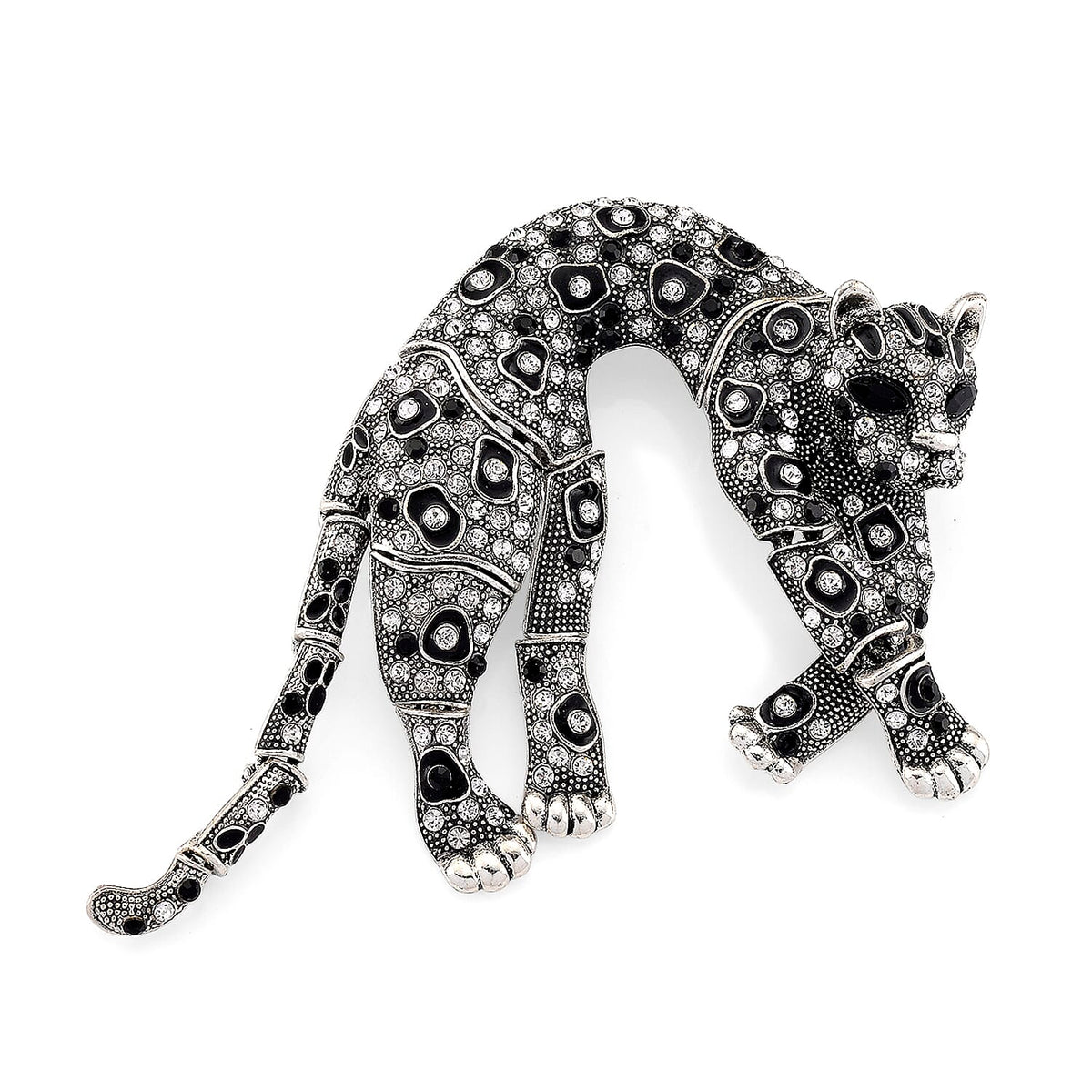 Austrian Multi Colour Crystal &amp; Austrian Black Crystal Leopard Brooch Pendant V32512598 0