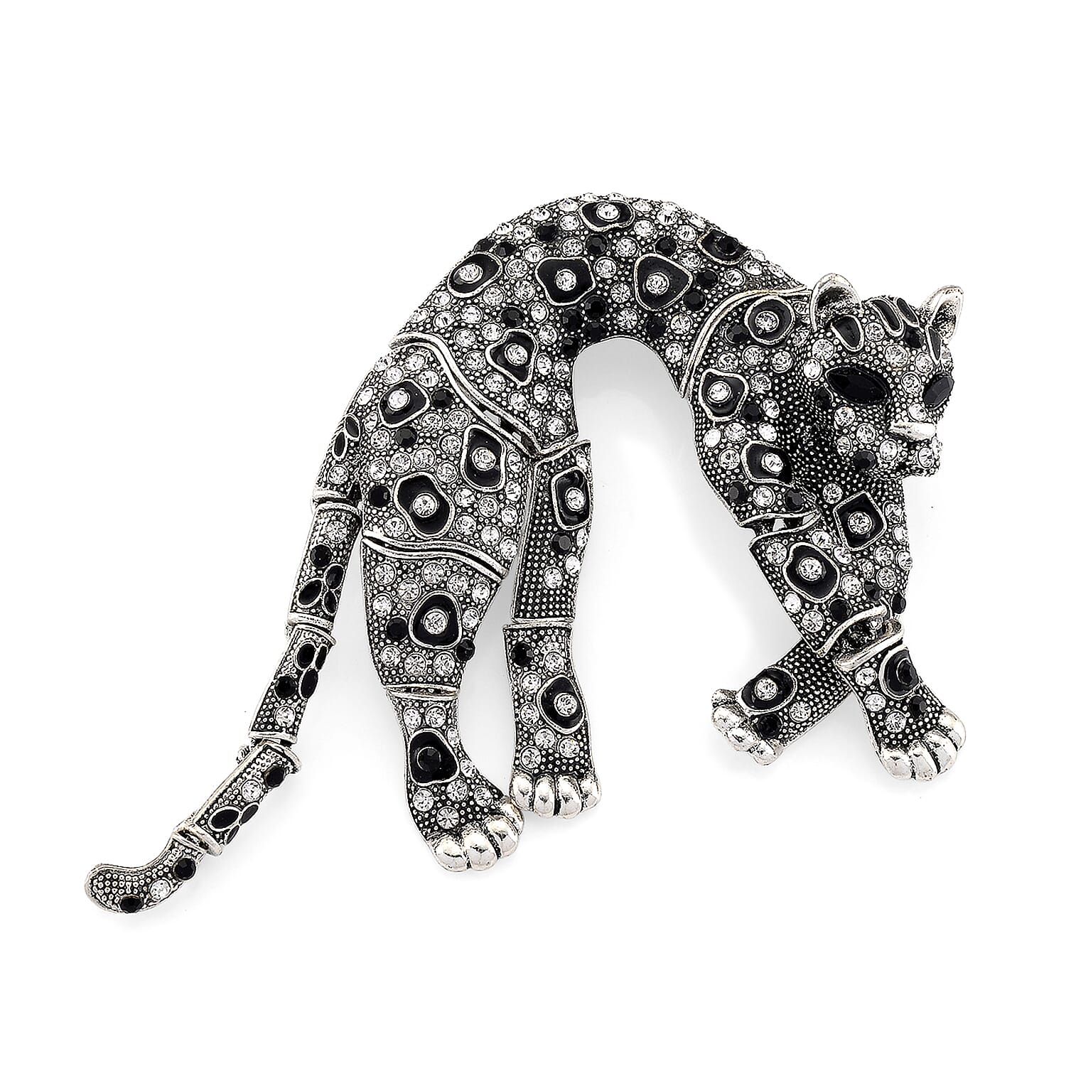 Austrian Multi Colour Crystal &amp; Austrian Black Crystal Leopard Brooch Pendant V32512598 0