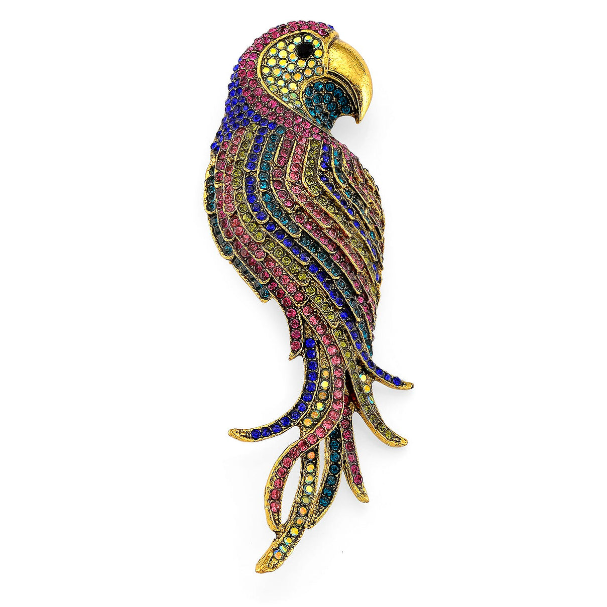 Austrian Multi Colour Crystal Parrot Brooch Cum Pendant 8256709 0
