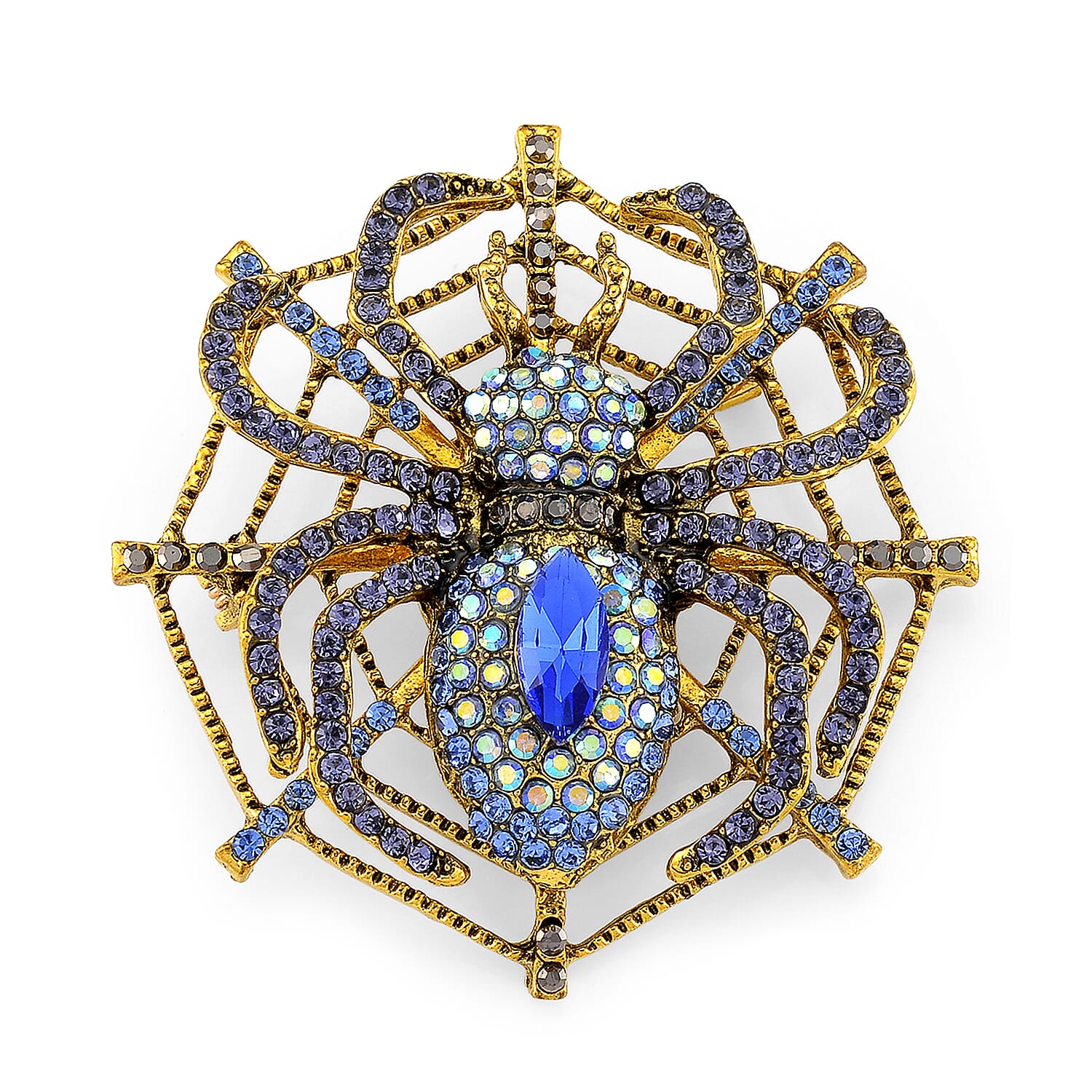 Austrian Multi Colour Crystal Spider Brooch Cum Pendant 8256710 0
