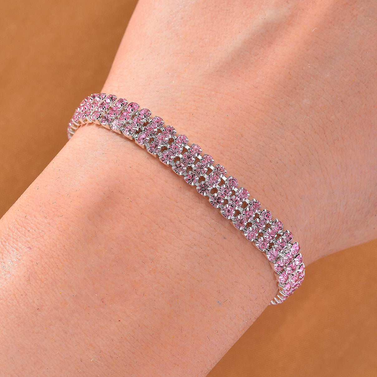 Austrian Pink Crystal Bracelet (Size - 7.5) 8202170 2