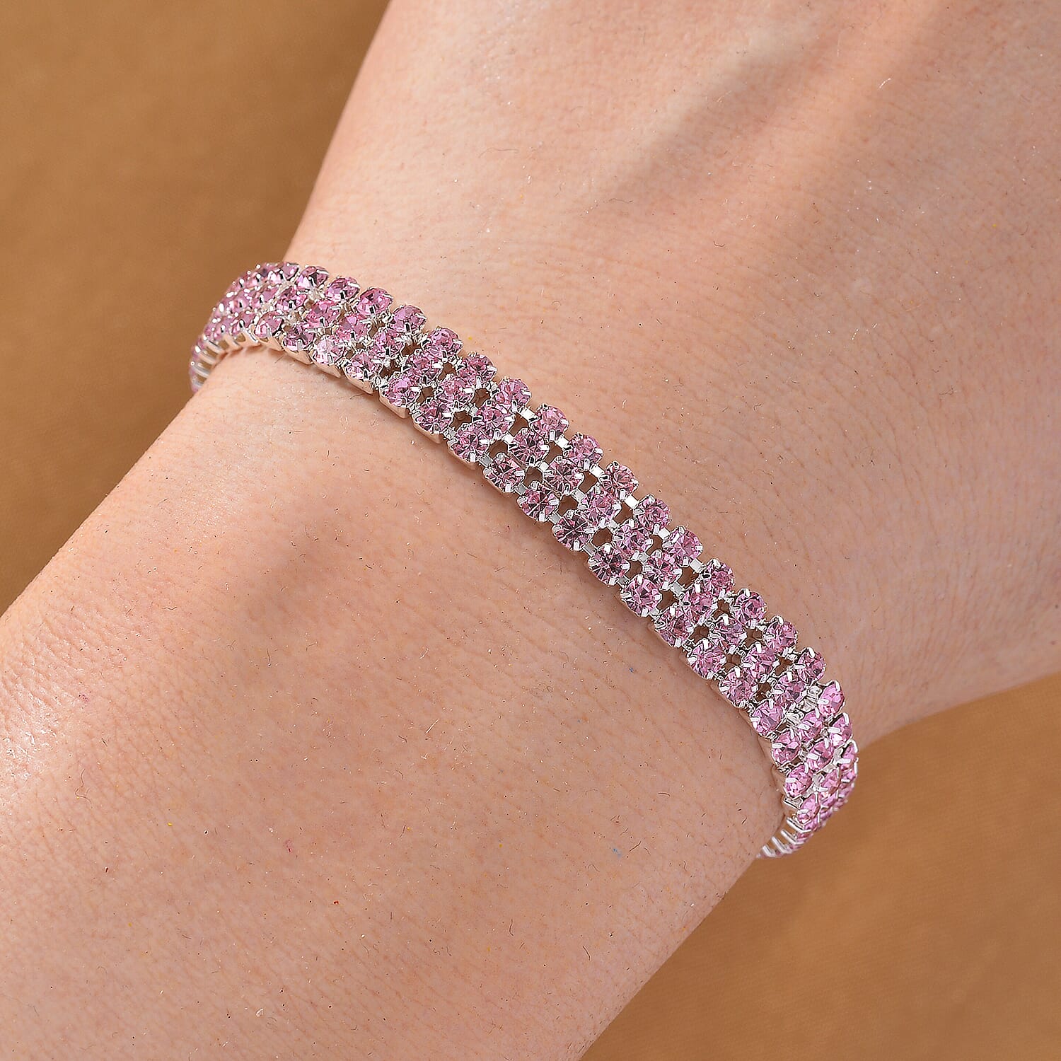 Austrian Pink Crystal Bracelet (Size - 7.5) 8202170 2
